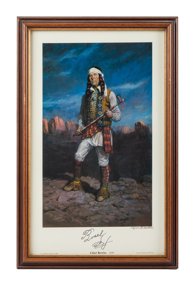 ZZ TOP | DUSTY HILL HEROES OF TEXAS PRINTS BY LAJOS MARKOS: A group of twelve framed prints by Hungarian born artist Lajos Markos, who came to Texas in the 1960s where he has become most famous for his paintings of western life. This 1984 series of works