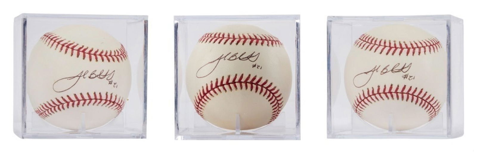 ZZ TOP | DUSTY HILL BASEBALLS SIGNED BY FLORIDA MARLINS JOSH BECKETT: Three Official Major League single signed baseballs, commissioner Selig, each signed on the sweet spot by Josh Beckett during his time with the Florida Marlins 2003-2005. Balls are also numbered "