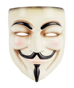 V for Vendetta | Background Character "Guy Fawkes" Mask: A mask as worn by the background characters in the James McTeigue dystopian film V for Vendetta (Warner Bros. Pictures, 2006). This type of mask can be seen worn by the citizens of London as Nov