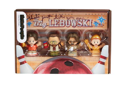 The Big Lebowski | Jeff Bridges "Jeffrey 'The Dude' Lebowski" Signed and Inscribed Collectible: An original Fisher-Price Little People collector's set of The Big Lebowski (Gramercy Pictures, 1998), signed and inscribed by Jeff Bridges. The collectible set features The Dude, Maude