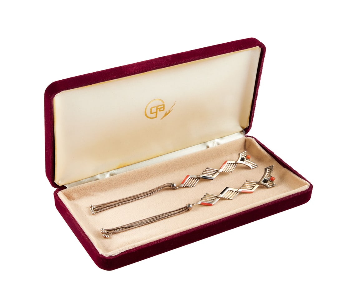 Eve Plumb | Photo-Matched Erte Mouvement Sterling Silver Art Deco Earrings (With Photo) (1 of 10)