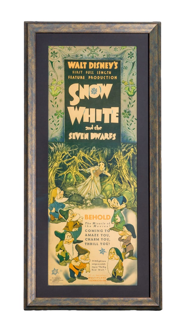 Walt Disney | "Snow White And The Seven Dwarfs" 1937 Insert Film Poster (1 of 9)