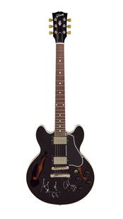 Tears For Fears | Signed Gibson Custom Shop CS 336 Guitar: A 2021 Gibson Custom Shop CS-336 electric guitar, serial number CS000348, finished in Ebony. This is a smaller-bodied version of the classic ES-335, the CS-336 packs big tones into a smaller, more