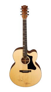 Goo Goo Dolls | Signed Gibson Generation G-200 Acoustic Guitar: A 2022 Gibson G-200 Generation acoustic guitar, serial number 21172053, with Natural finish, in gig bag. The guitar is signed by Goo Goo Dolls members John Rzeznick and Robby Takac on the body of the