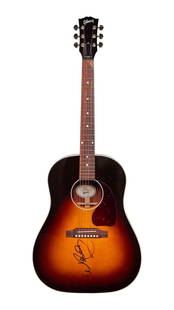 Willie Nelson | Signed Gibson J-45 Standard Guitar: A 2023 Gibson J-45 Standard acoustic guitar, serial number 20763045, in Vintage Sunburst finish. The J-45 has warm, vocal tones thanks to its spruce top and soft shoulder design. Country music legend