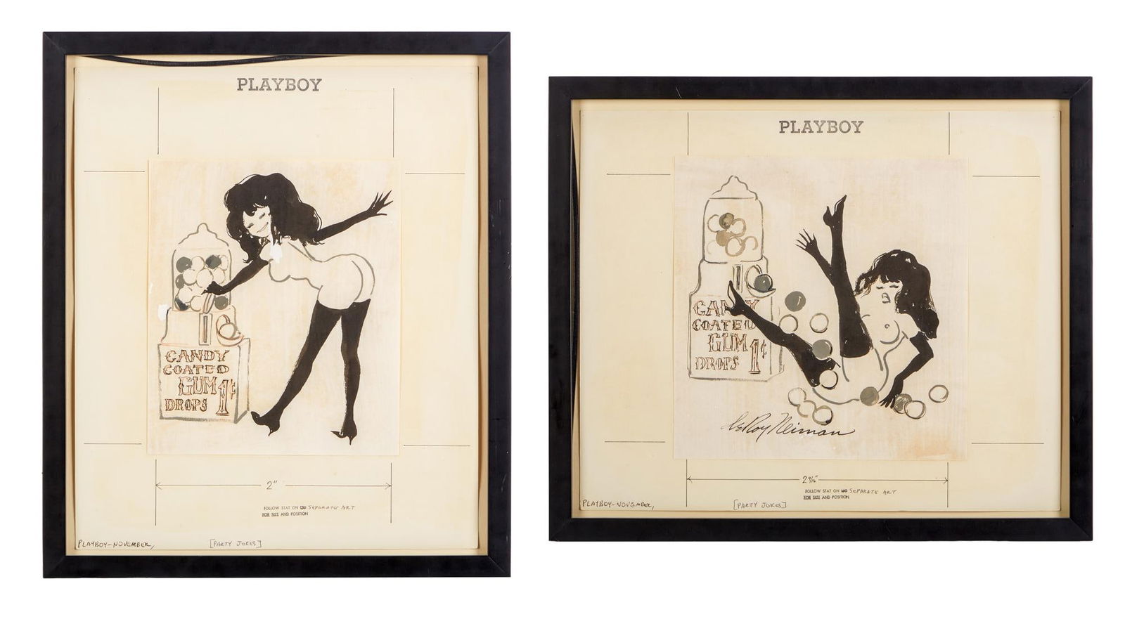 Playboy | LeRoy Neiman Femlin With Gumdrops Two Drawings (1 of 5)