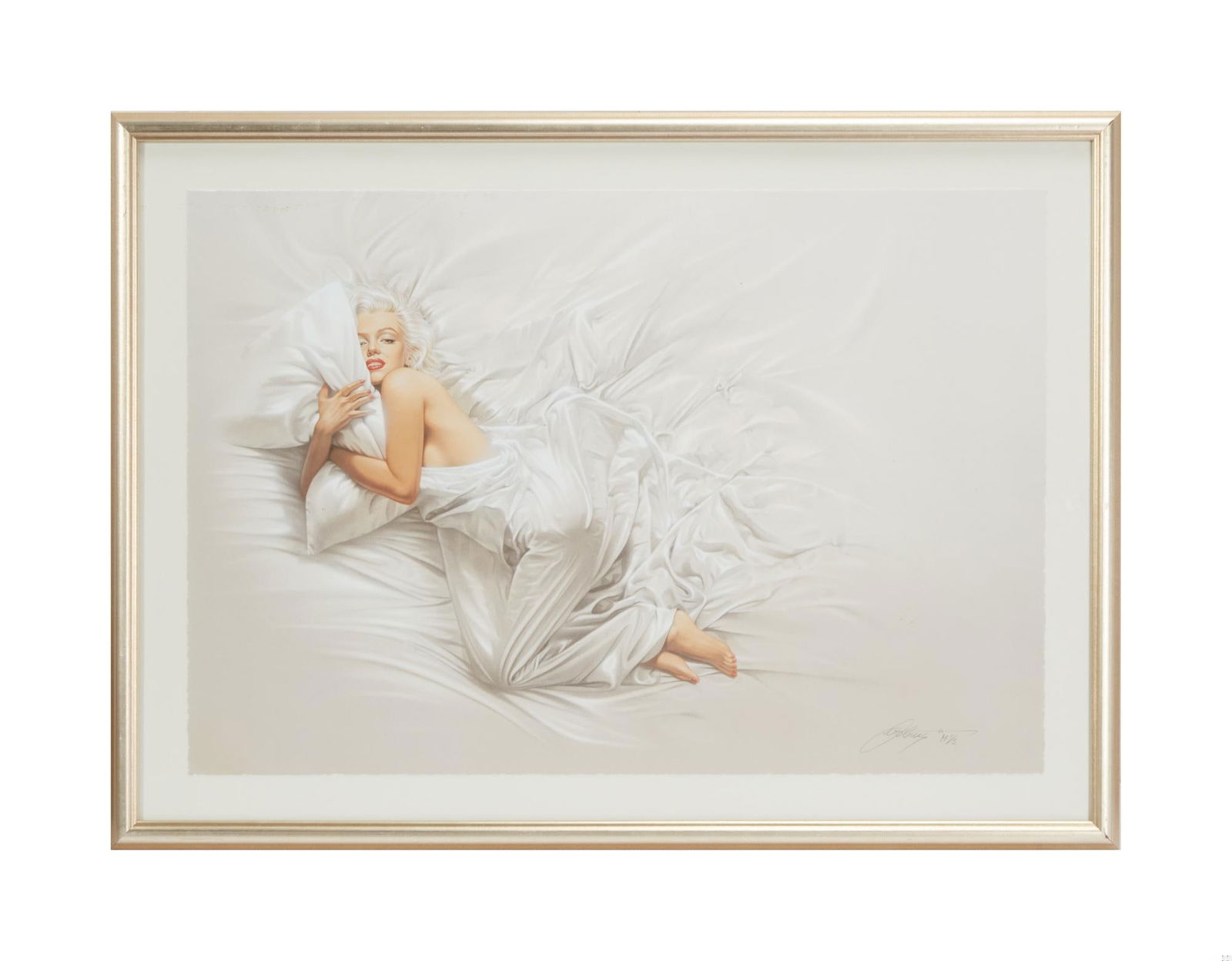 Hugh Hefner | Marilyn Monroe Limited-Edition Print and Lenticular Poster: A framed limited-edition print featuring Marilyn Monroe from her 1961 photo shoot with photographer Douglas Kirkland. Numbered, "1/5." Together with a lenticular poster of Monroe. Framed, 30