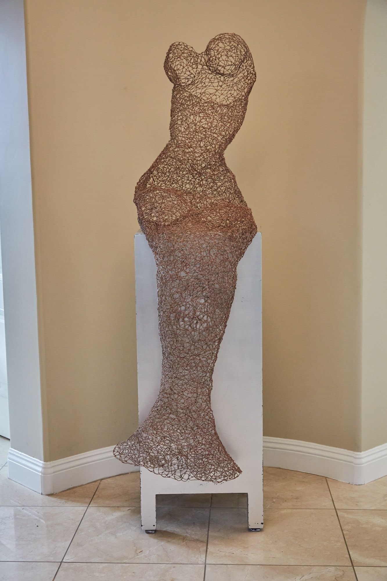 Raquel Welch | Barbed Wire Mermaid Gown Sculpture (1 of 2)