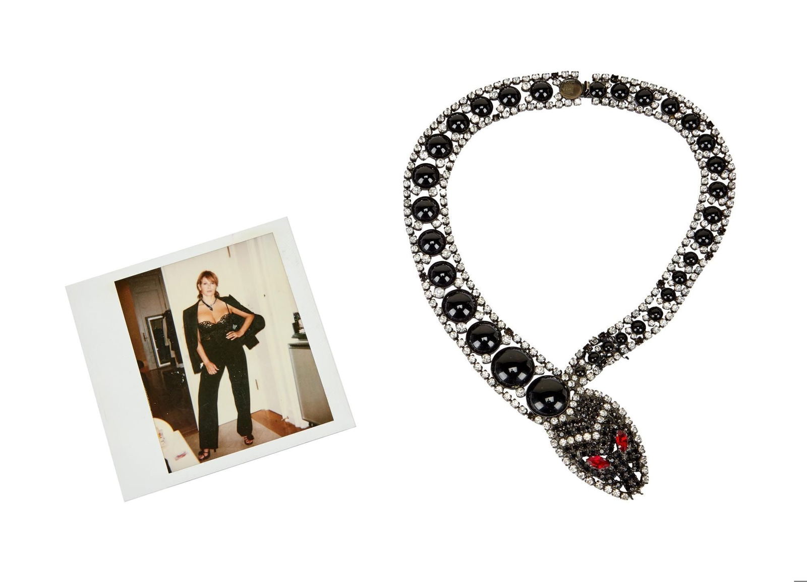 Raquel Welch Butler Wilson Snake Necklace With Photo Auction Raquel welch butler wilson snake necklace with photo auction