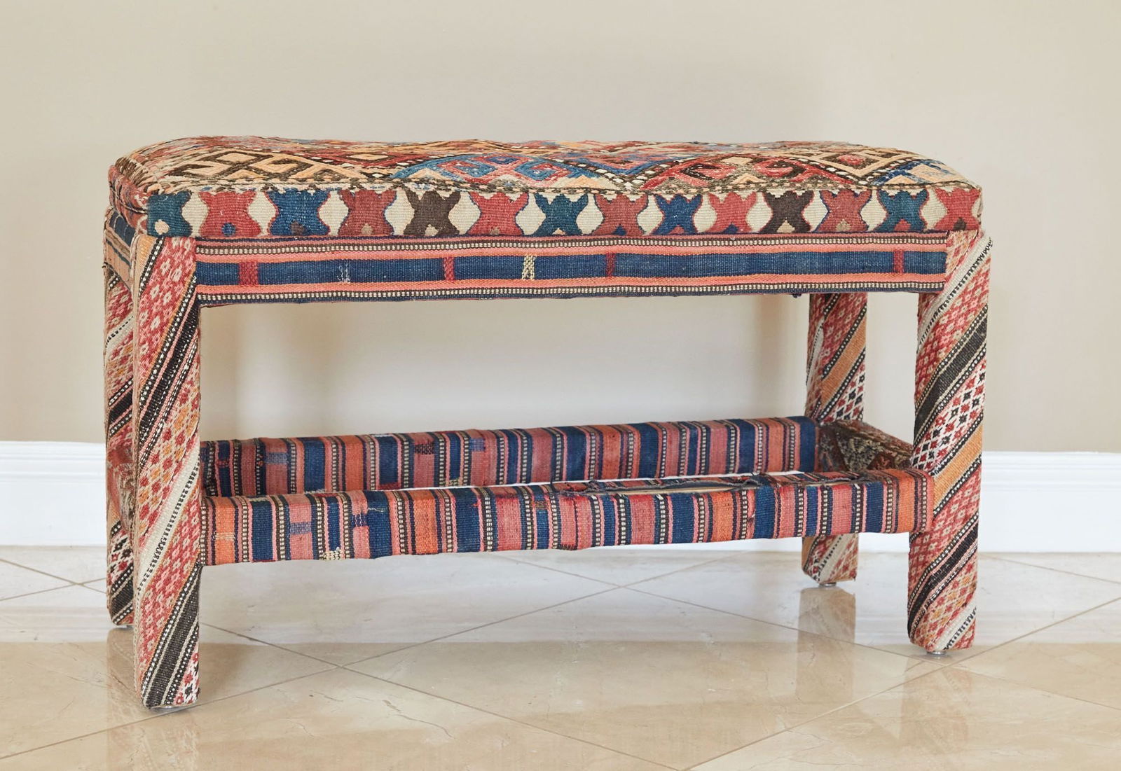 Raquel Welch | Kilim-Upholstered Rectangular Bench (1 of 3)