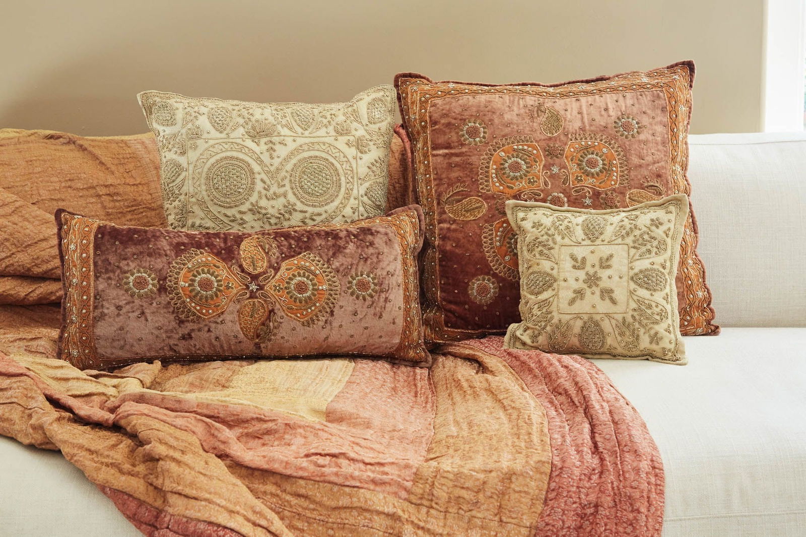 Raquel Welch | Decorative Throw Pillows and Coverlet (1 of 7)