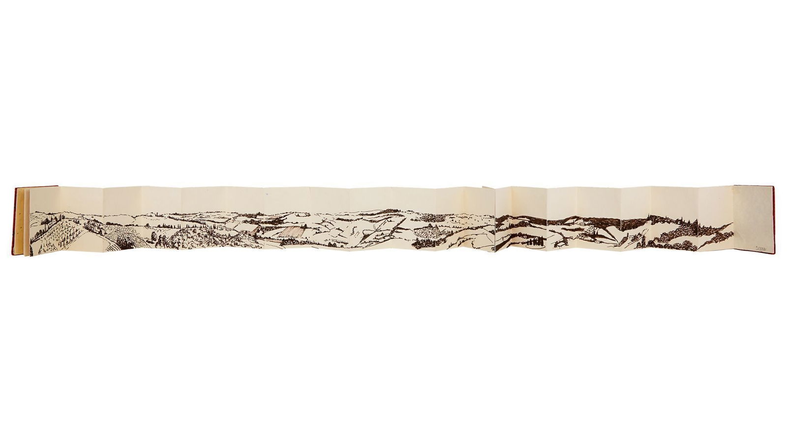 Tony Bennett | Original Tuscan Landscape Panoramic Drawing (1 of 5)