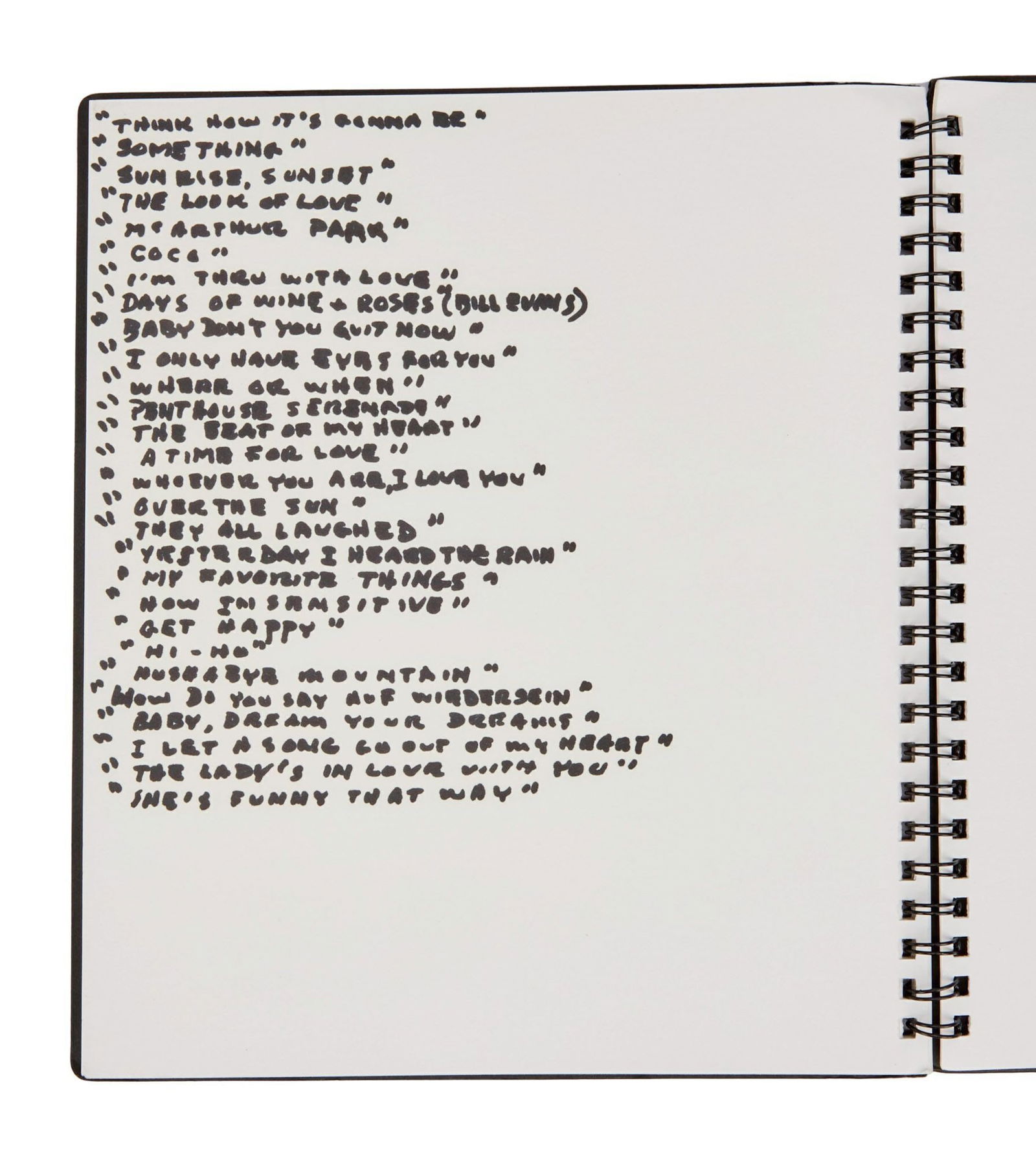 Tony Bennett | Sketchbook With Artwork And Handwritten Song List (1 of 3)