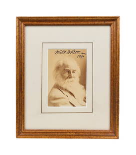 Tony Bennett | Walt Whitman Signed Napoleon Sarony Photo: Napoleon Sarony, New York 1878, original albumen photographic print signed by Walt Whitman and dated by him, 1891. Verso of the print has a notation reading, "Walt Whitman sent me this in 1891. It is