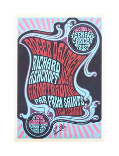 The Who | Roger Daltrey, CBE Signed "Friends of Teenage Cancer Trust" Concert Poster: A poster for the benefit concert that took place at Royal Albert Hall on March 26, 2023 featuring Roger Daltrey, CBE and his musician friends, signed by the singer in black felt-tip ink on the lower