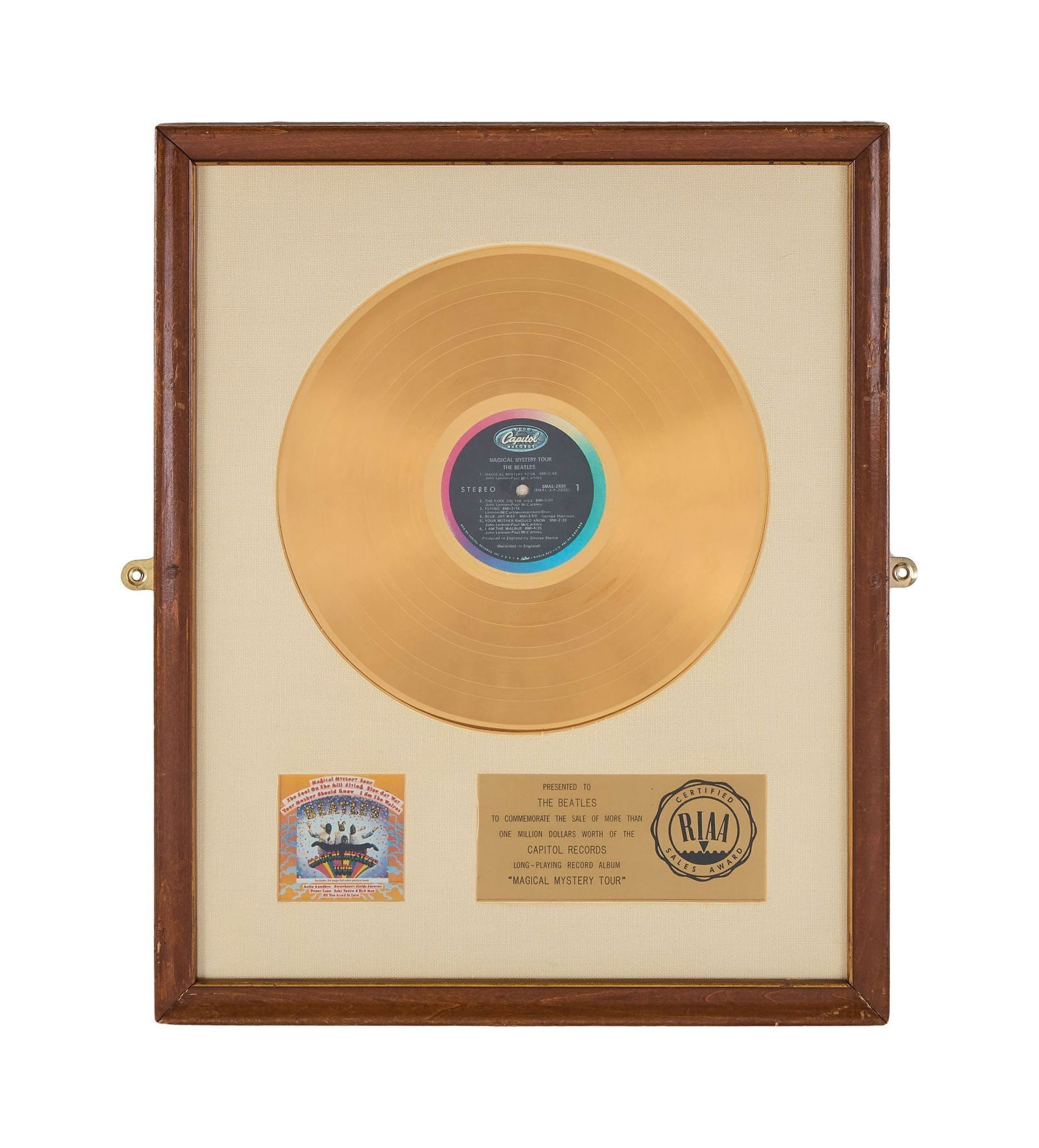 The Julian Lennon Collection | The Beatles "Magical Mystery Tour" RIAA "Gold" Record Award (1 of 5)