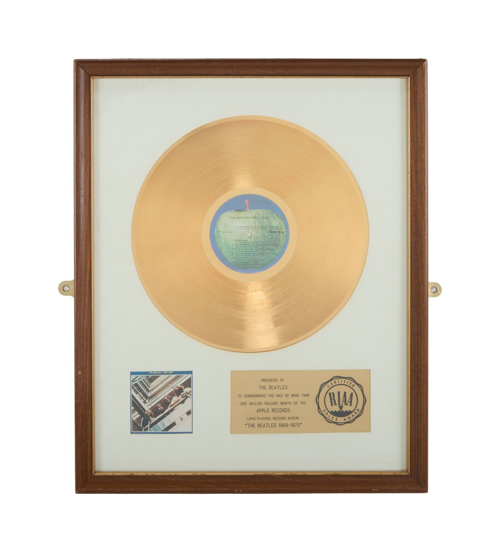 The Julian Lennon Collection | The Beatles "The Beatles 1966-1970" RIAA "Gold" Record Award (1 of 3)