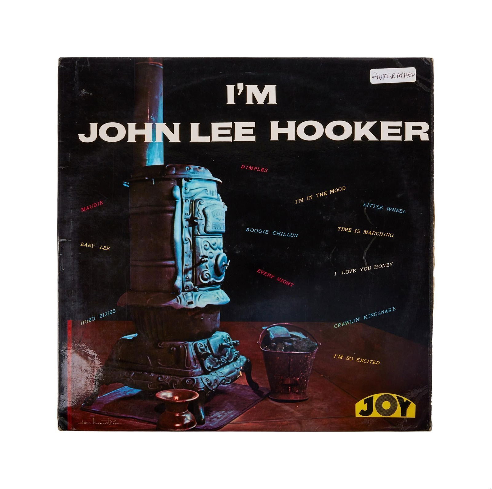 John Lee Hooker | Signed Record Album: A UK vinyl pressing of the 1959 John Lee Hooker album "I’m John Lee Hooker" signed on the reverse by the singer in red ink. John has also added his initials ‘JLH’ under his signature
