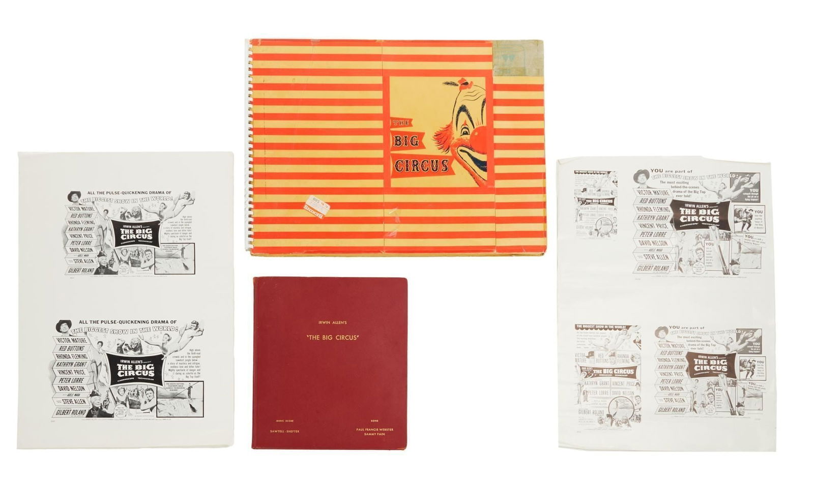 Irwin Allen | "The Big Circus" Continuity Storyboard Binder, Ad Mats, and Musical Score (1 of 9)