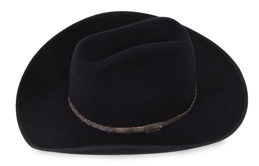 James Garner | World Series Of Poker Monogrammed Custom Black Cowboy Hat With Metal Band (1 of 5)