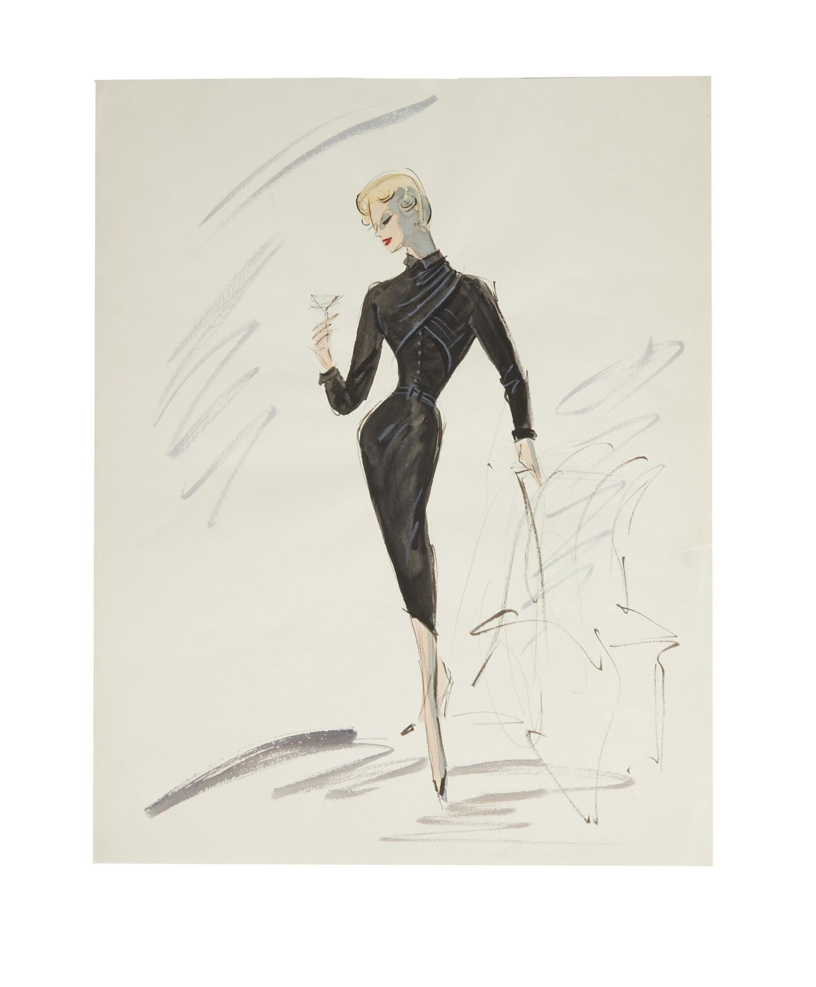 Carol Ohmart | "The Scarlet Hour" Edith Head Costume Design Illustration (1 of 1)