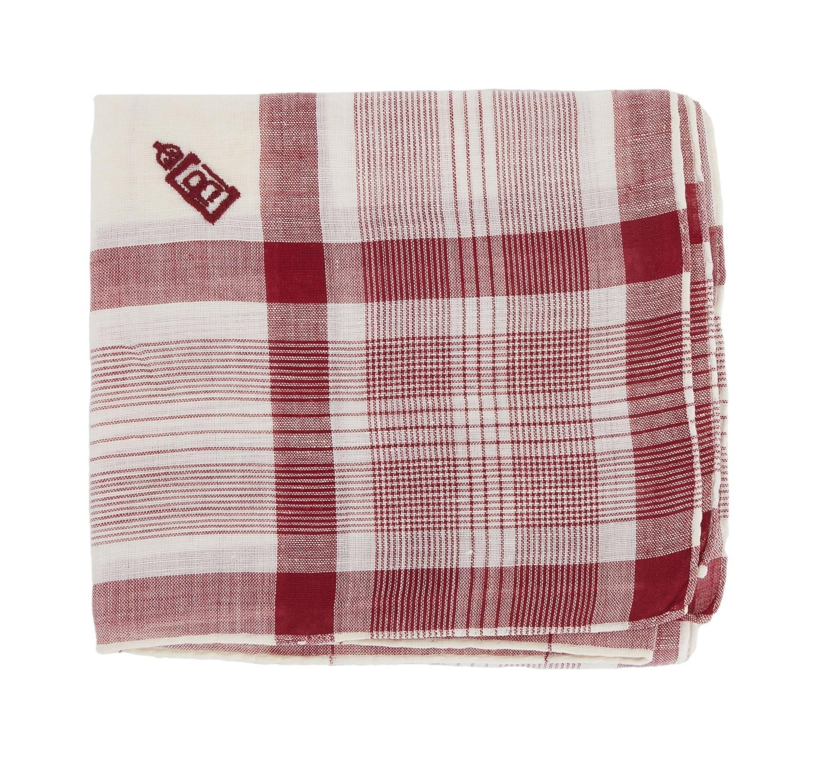 Duke of Windsor | King Edward VIII Imperial Cypher Cotton Plaid Handkerchief (1 of 1)