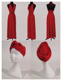 Blackstone Female Halter Dress & Turban: Blackstone Magic was performed at the Westbury and Valley Forge theaters in the round in 1986, for which the female wardrobe was designed by Joy Stevens and built by Joy Stevens Productions. Gay Black
