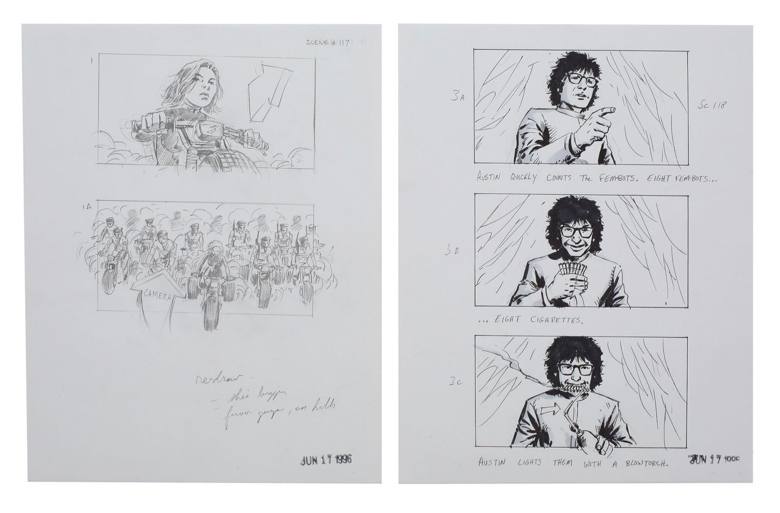 Austin Powers: International Man of Mystery | Five Scene #117-118 Storyboard Illustrations (1 of 3)