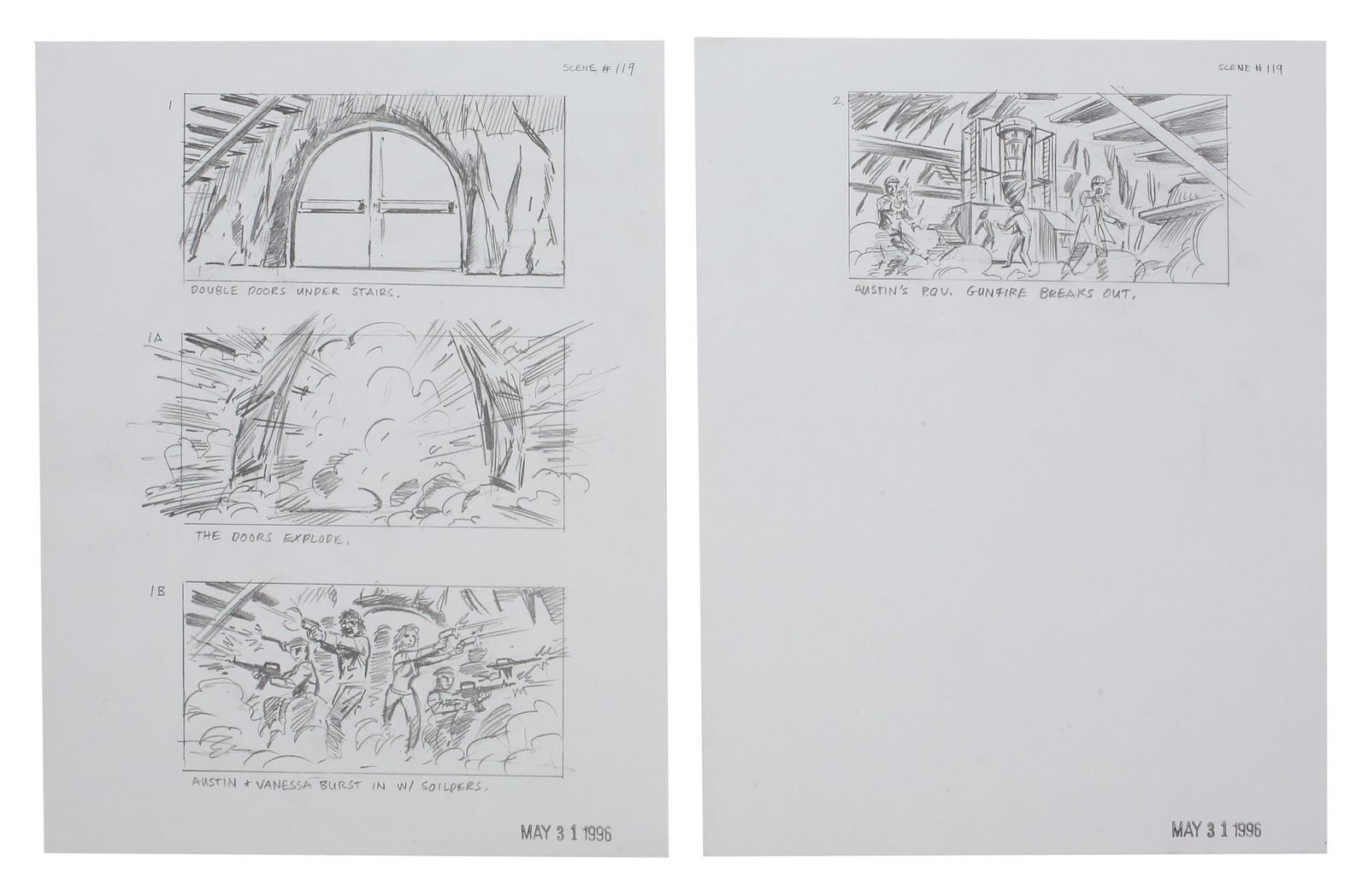 Austin Powers: International Man of Mystery | Six Scene #119-120 Storyboard Illustrations (1 of 3)