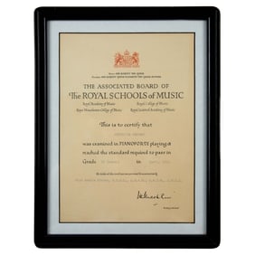 Christine McVie | Pianoforte Grade IV Certificate For Christine Perfect, 1958 And Handwritten Note