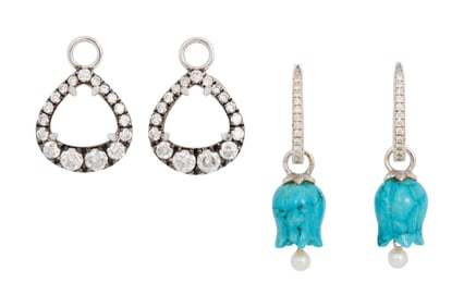 Christine McVie | Annoushka Diamond, Moonstone, and Turquoise Interchangeable Ear Pendant Set