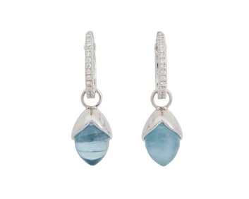 Christine McVie | Annoushka Aquamarine and Diamond Ear Pendants