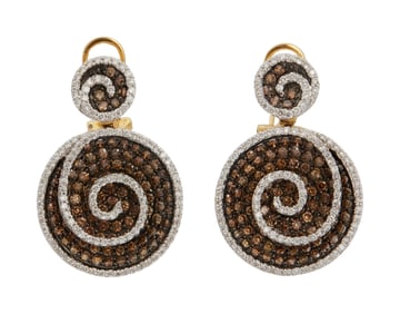 Christine McVie | Colored Diamond and Diamond Ear Pendants