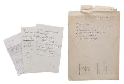 Christine McVie | Handwritten Working Lyrics