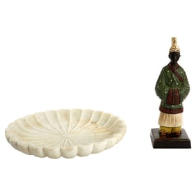 Christine McVie | Asian White Lotus Dish and Male Figurine