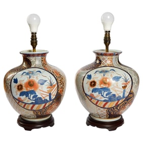 Christine McVie | Pair of Asian Ceramic Vases Mounted as Table Lamps
