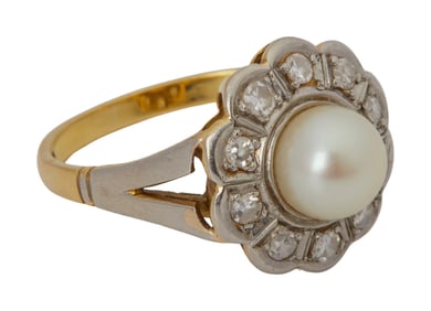 Christine McVie | Cultured Pearl and Diamond Ring