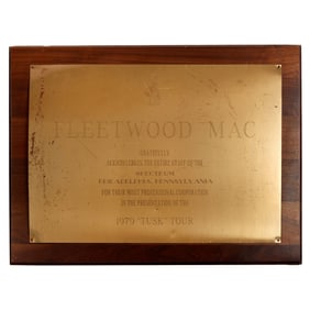 Christine McVie | Fleetwood Mac "Tusk" Tour Presentation Plaque, 1979