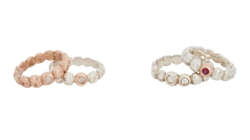 Christine McVie | Sterling Silver and Rose Gold Band Rings