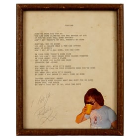 Christine McVie | Signed Lyrics by Robbie Patton For "Justine"