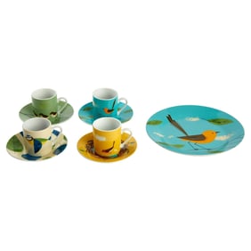 Christine McVie | Magpie Ceramic Four Demitasse and Saucers plus cake plate