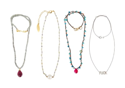 Christine McVie | Sterling Silver, Tourmaline, and Cultured Pearl Necklaces