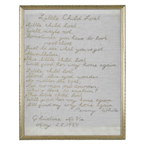 Christine McVie Embroidered Verse for "Little Child Lost"