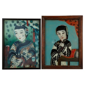 Christine McVie | Two Chinese Reverse-Painted Ladies