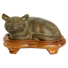 Christine McVie | Chinese Bronze Recumbent Cat Figurine