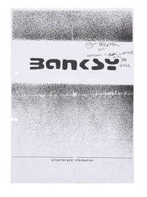 Banksy | Severnshed Exhibition Catalog and Price List (B)