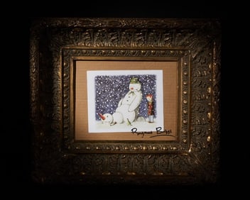 Banksy | Signed "Raymond Briggs" Rude Snowman Framed Christmas Card