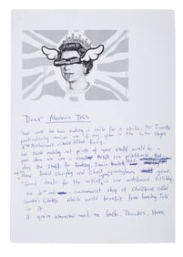 Banksy | Pictures on Walls (POW) Handwritten Modern Toss Invite Text