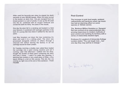 Banksy | Our Time Will Come and F*ck Fascism Draft Descriptions