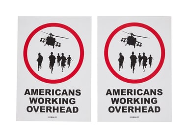 Banksy | Americans Working Overhead Stickers (2)